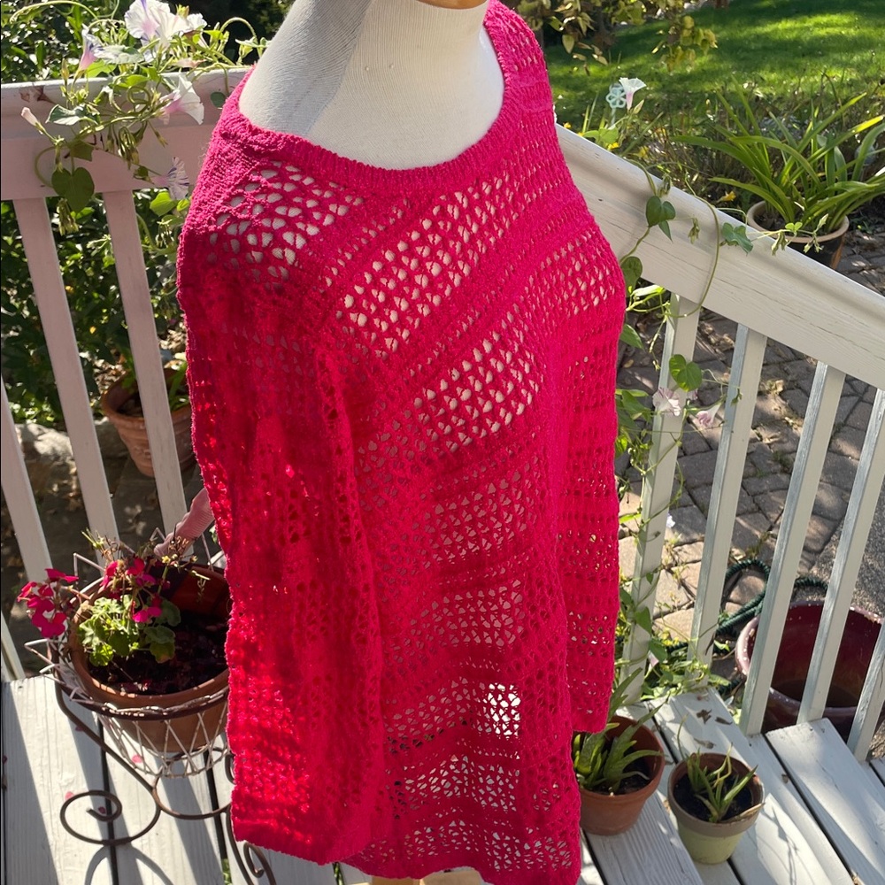Dress Barn Pink Crochet Top